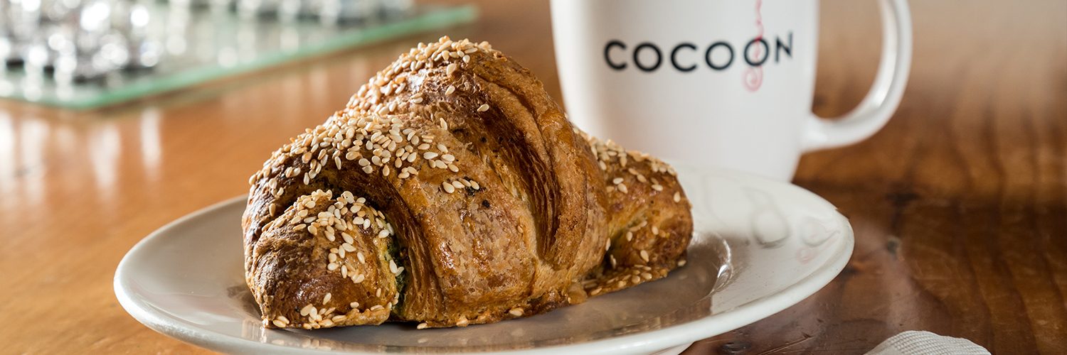 Cocoon Coffee with croissant