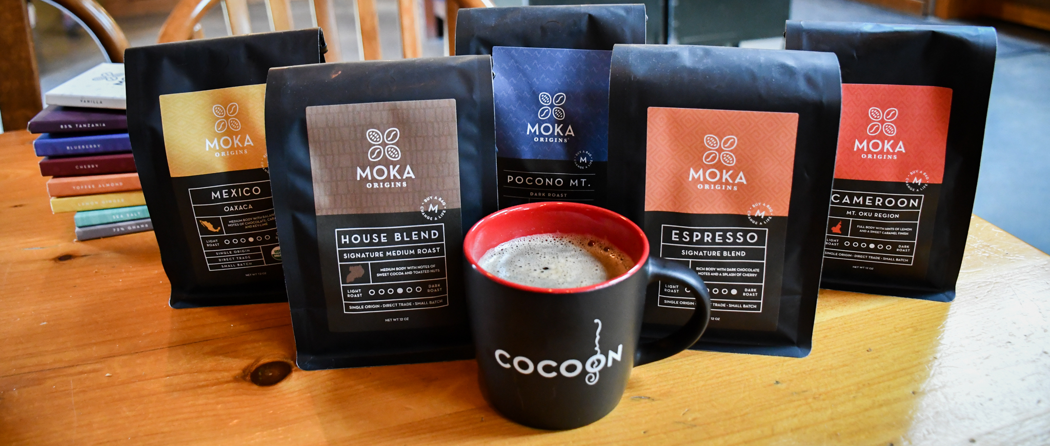 Moka+ Cocoon coffee flavors